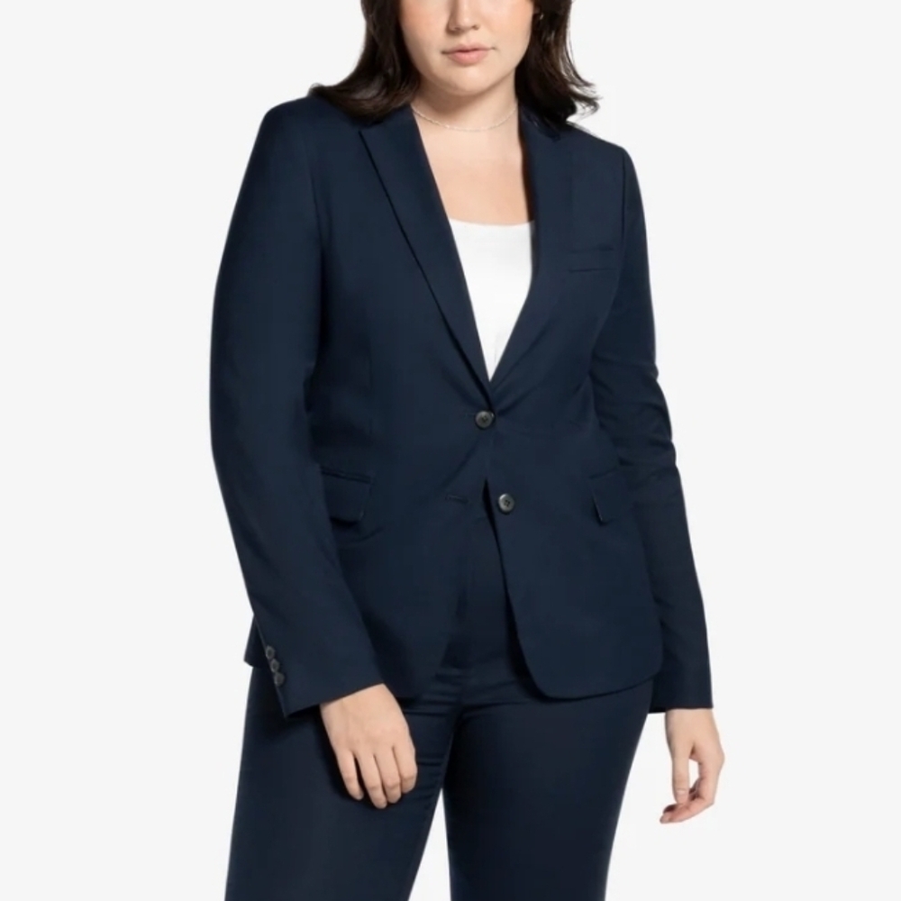 The Limited Dark Blue Tailored Two-Button Blazer